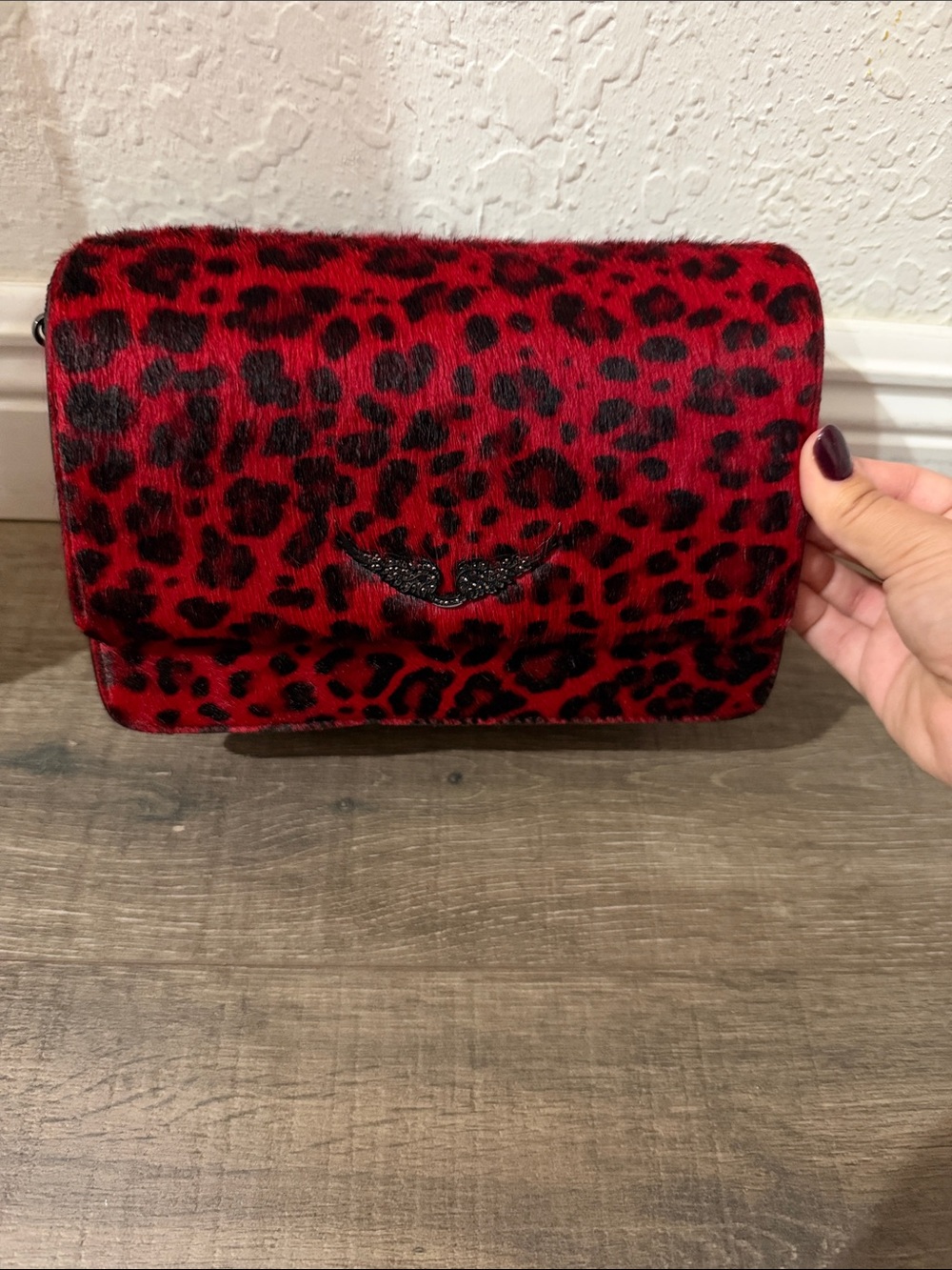 Zadig & Voltaire Red and Black Leopard Crossbody Bag